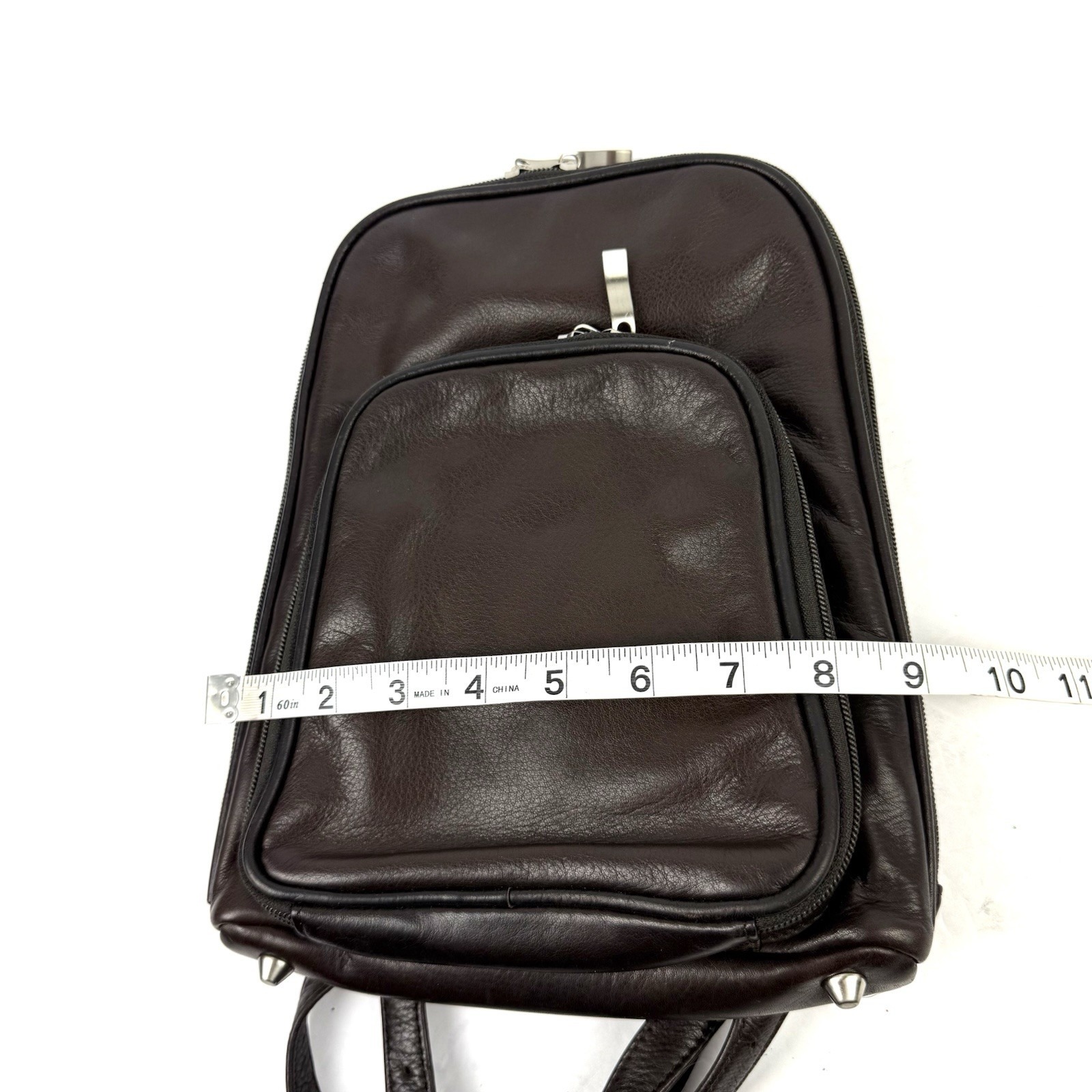Osgoode Marley Backpack Dark Brown Soft Leather Organizer Rucksack Travel School — image 8 of 8